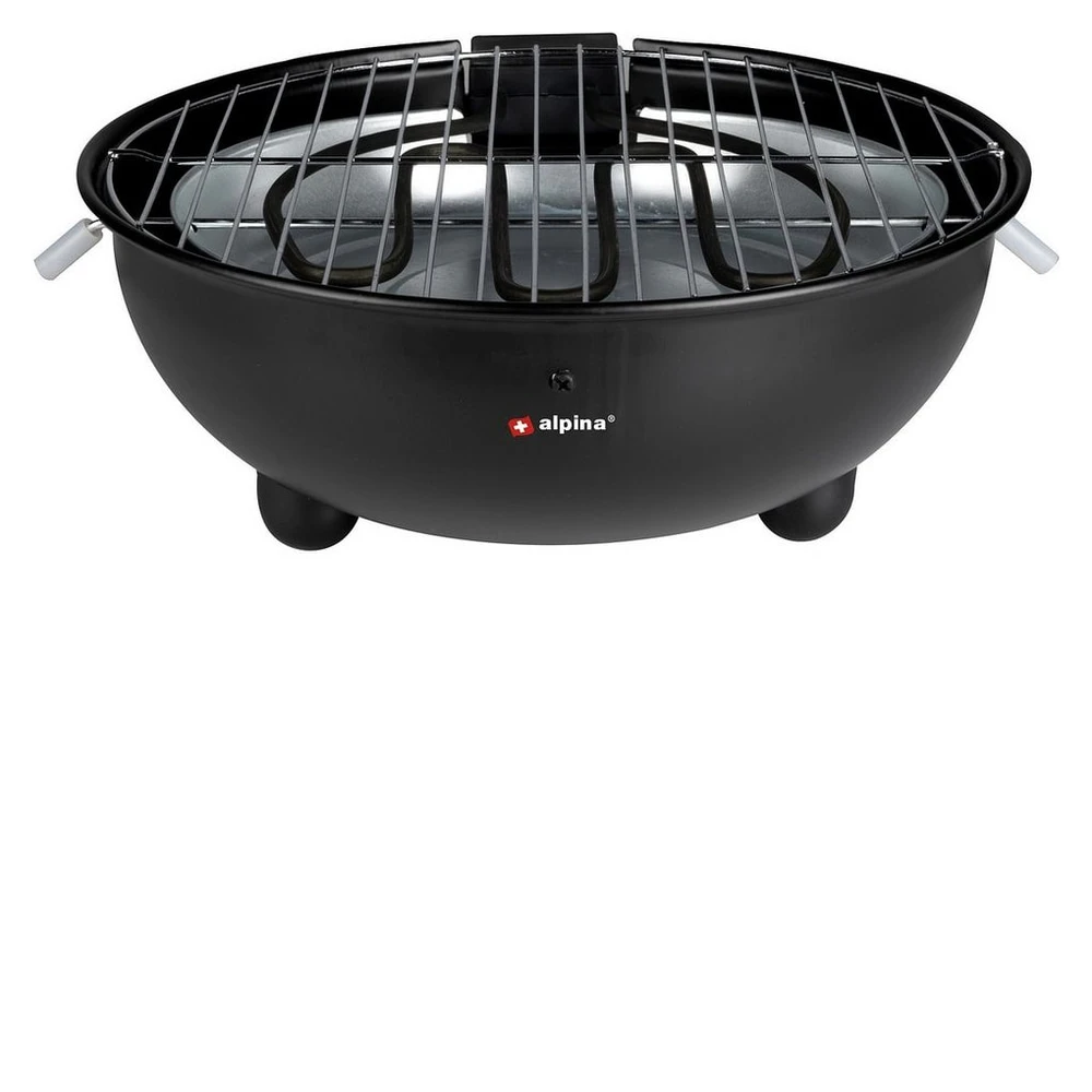 Alpina Tischgrill elektrisch, 1250W, rauchfrei, abnehmbarer Grillrost