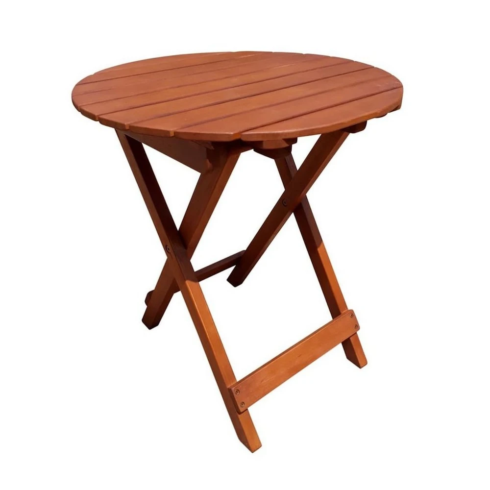 Spetebo Klapptisch Eukalyptus, rund, 50 x 45 cm, natur, klappbar