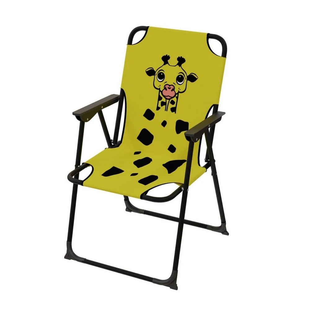 Mojawo Kinder Klappstuhl, Giraffe-Design, Stahlrahmen, bis 100 kg