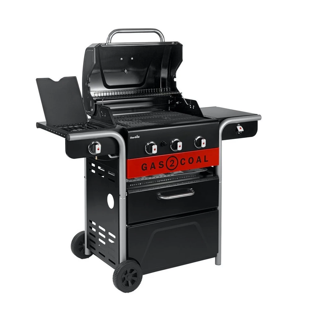 Char-Broil Kombigrill Hybridgrill Gas2Coal 2.0 330, 10.1kW, Gusseisenroste