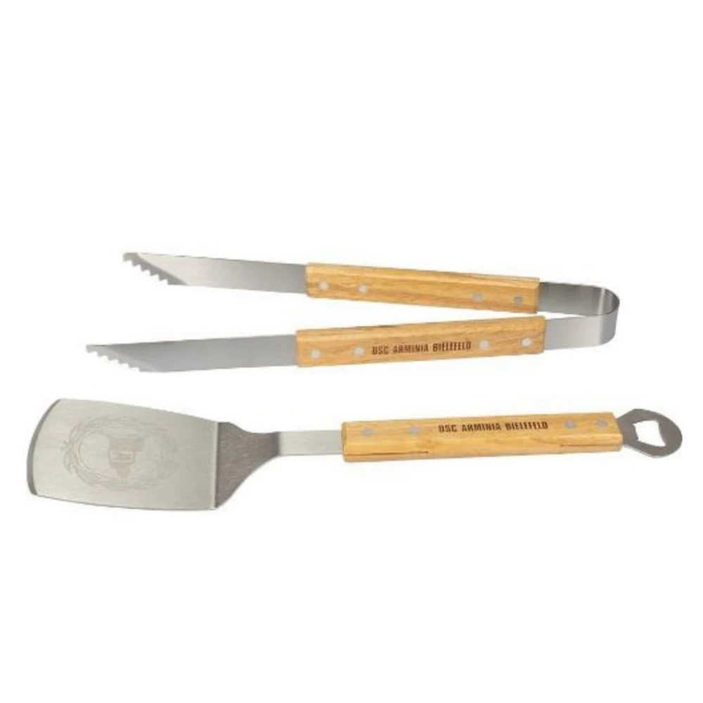 Arminia Bielefeld Grillbesteck-Set, 2-teilig, Holz und Metall, blau