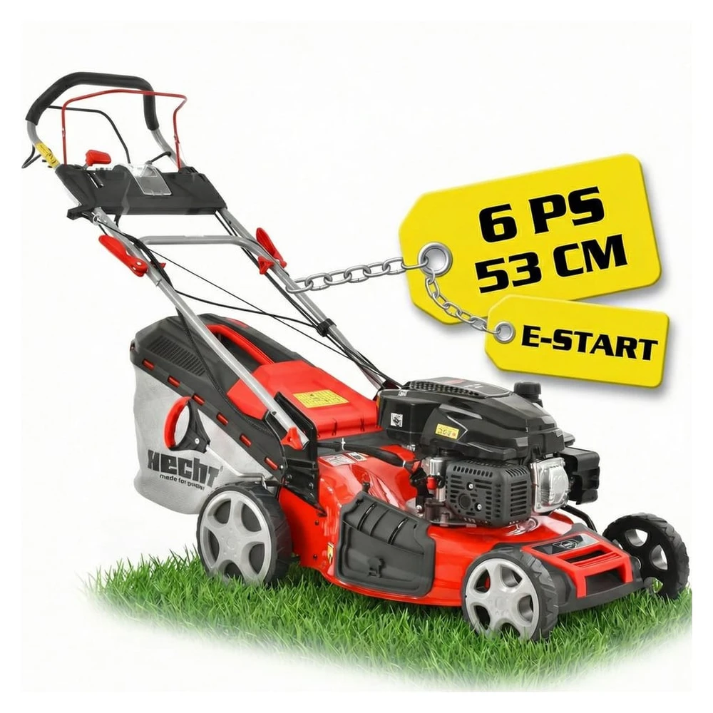 Hecht Benzinrasenmäher 554 SXE, 53 cm, Elektrostart, 6,5 PS, Mulchkit