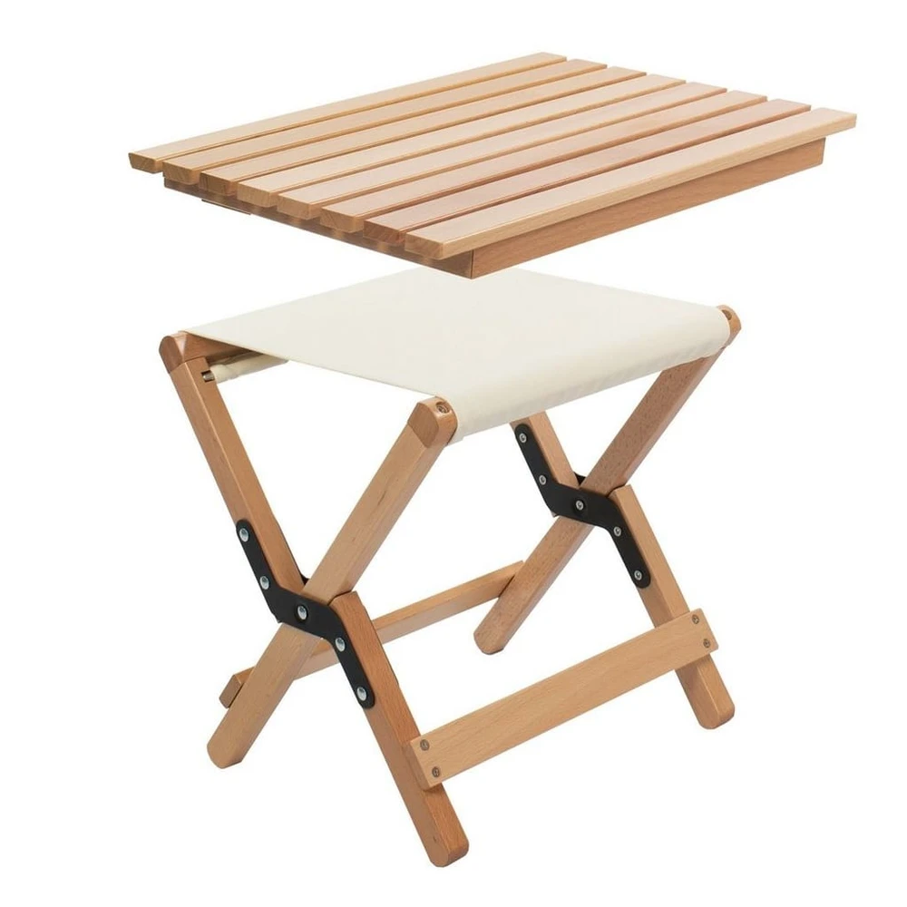 osoltus Holz Falthocker 2in1, 34x40x35cm, Buchenholz, klappbar