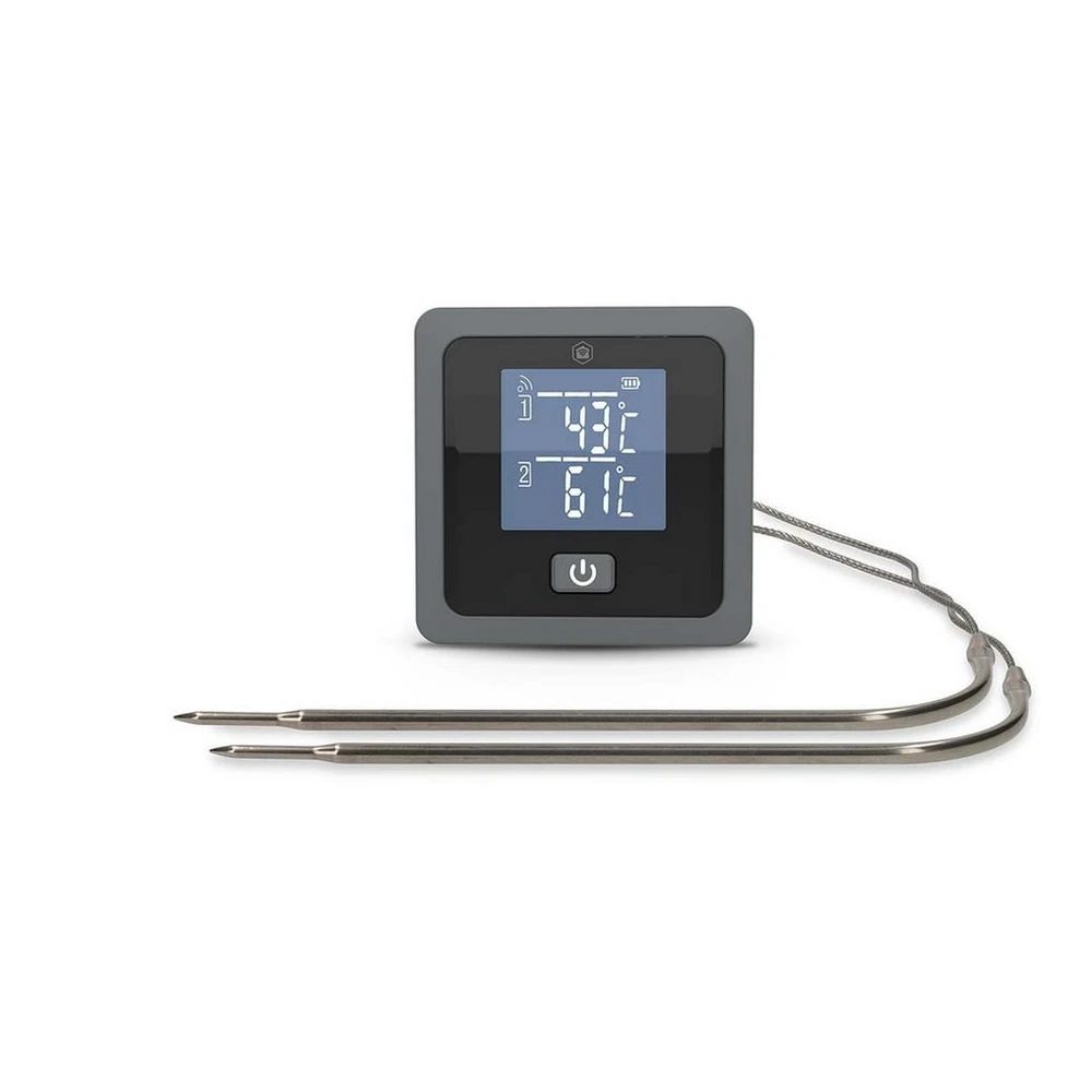 Nedis Grillthermometer BTKAT10GY, Bluetooth, 2 Fühler, LCD-Display