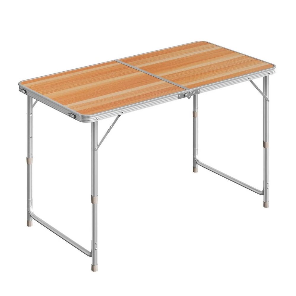 Woltu Campingtisch, höhenverstellbar, Aluminium MDF, 120x60cm