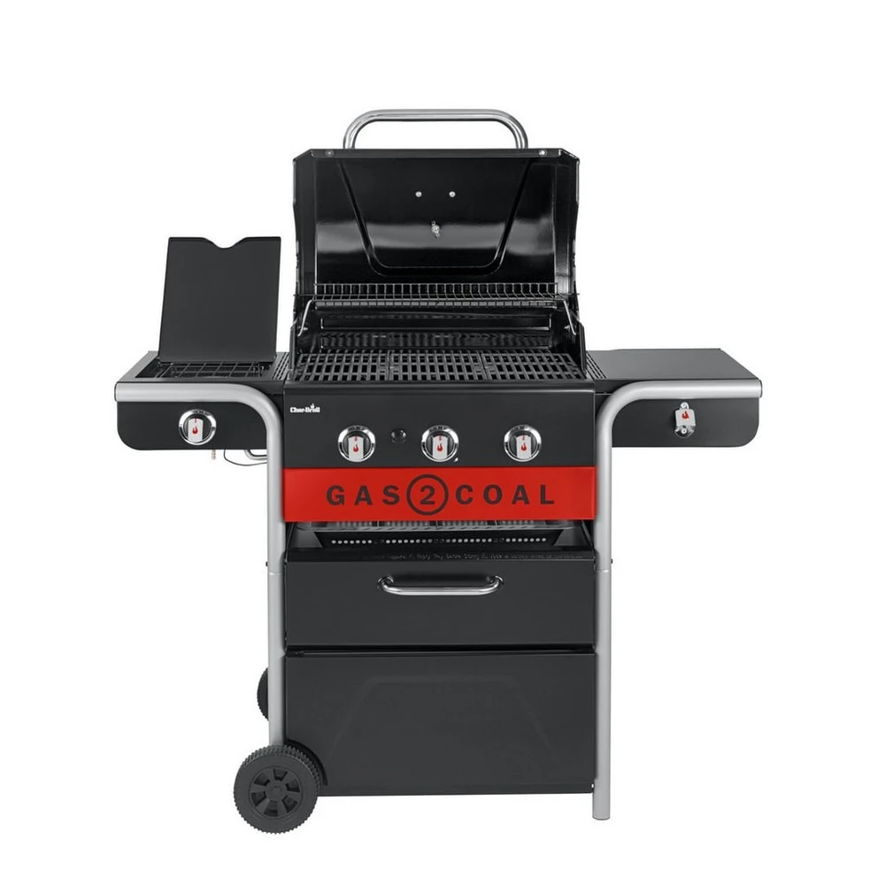Char-Broil Kombigrill Hybridgrill Gas2Coal 2.0 330, 10.1kW, Gusseisenroste