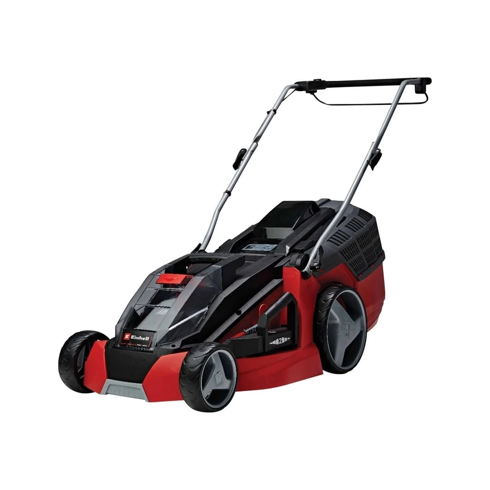 EINHELL GE-CM 43 Li M Kit, 43 cm Schnittbreite, 2x18V Akku, 63L Fangkorb